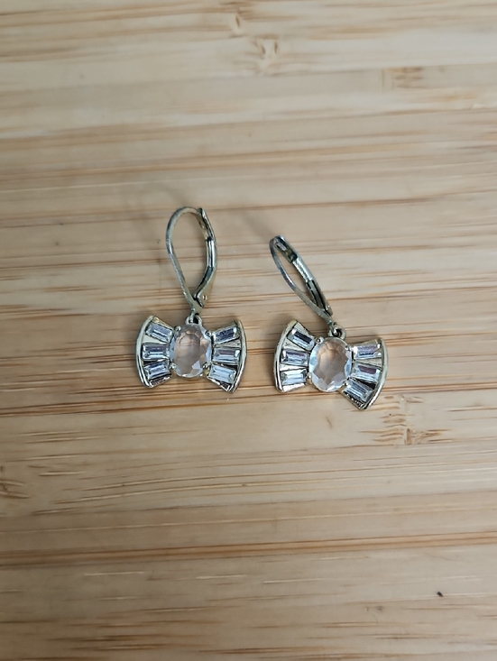 kate spade Jewelry - kate spade Silver Bow Crystal Drop Earrings